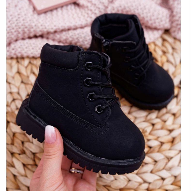 FRROCK Lasten Trappers Saappaat Black Dexter musta 1