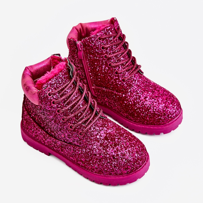 BM Lasten Brocade Warm Boots -saappaat Fuchsia Mermaid vaaleanpunainen vaaleanpunainen 2