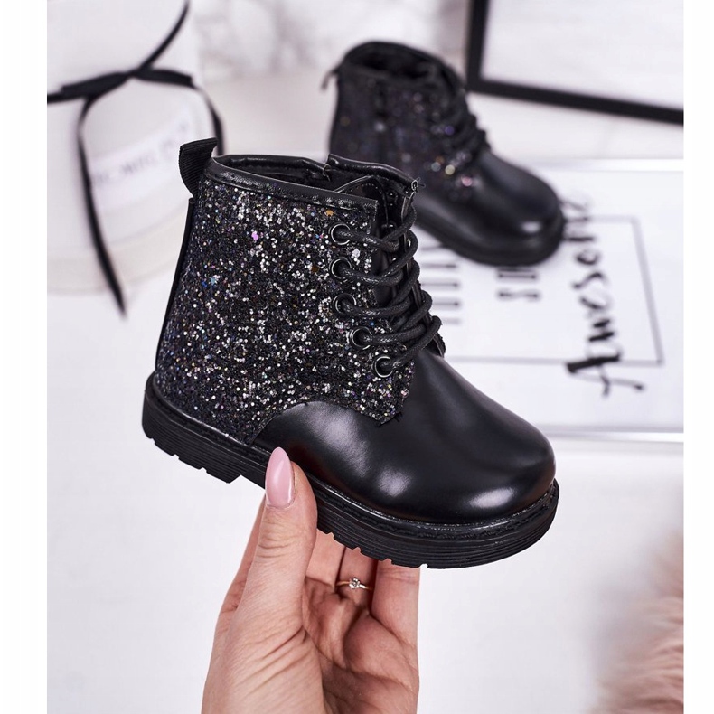 Lasten Brocade Warm Boots -saappaat, musta Ariel 1