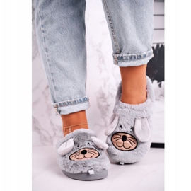 JOMIX Naisten harmaat hiiren turkis -tossut Home Sweet Home beige 1