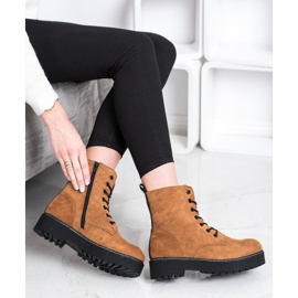 SHELOVET Suede Trappers alustalla ruskea 1