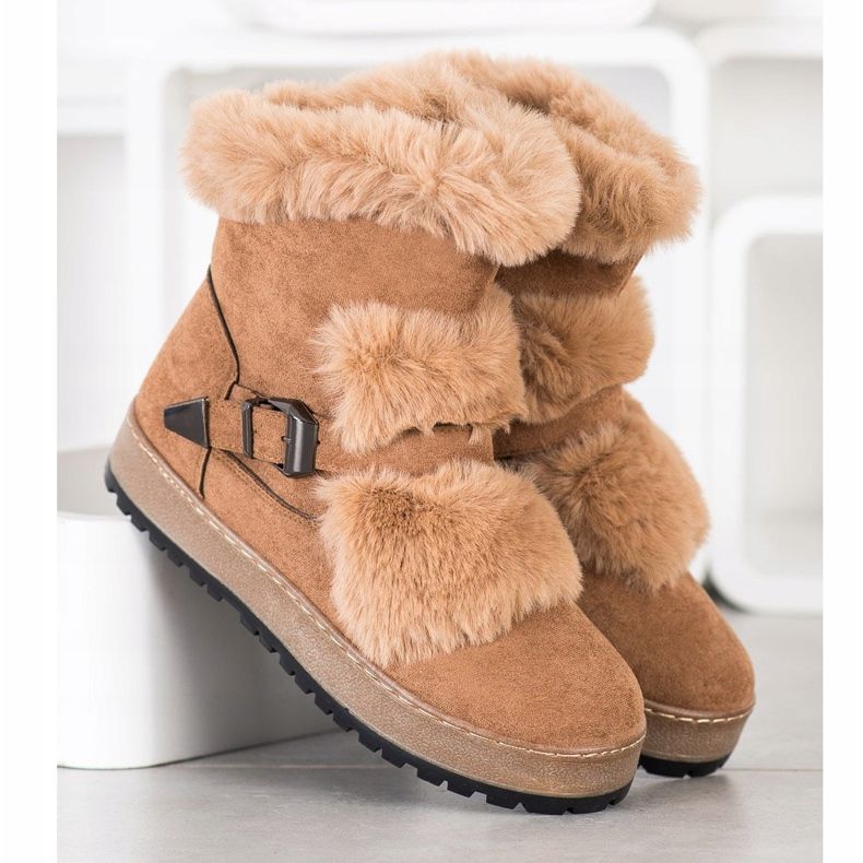 Queentina Lämmin Mukluki turkiksella beige 2