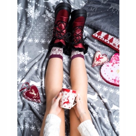 SHELOVET Lumisaappaat lavalla musta punainen 1