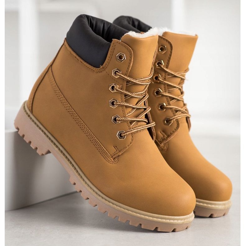 SHELOVET Lämpimät vaelluskengät Eco -nahalla ruskea 1