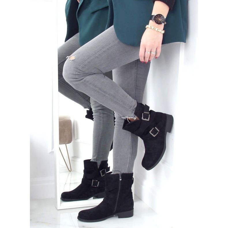 Mustat naisten mustat saappaat 8037-PA Black 2