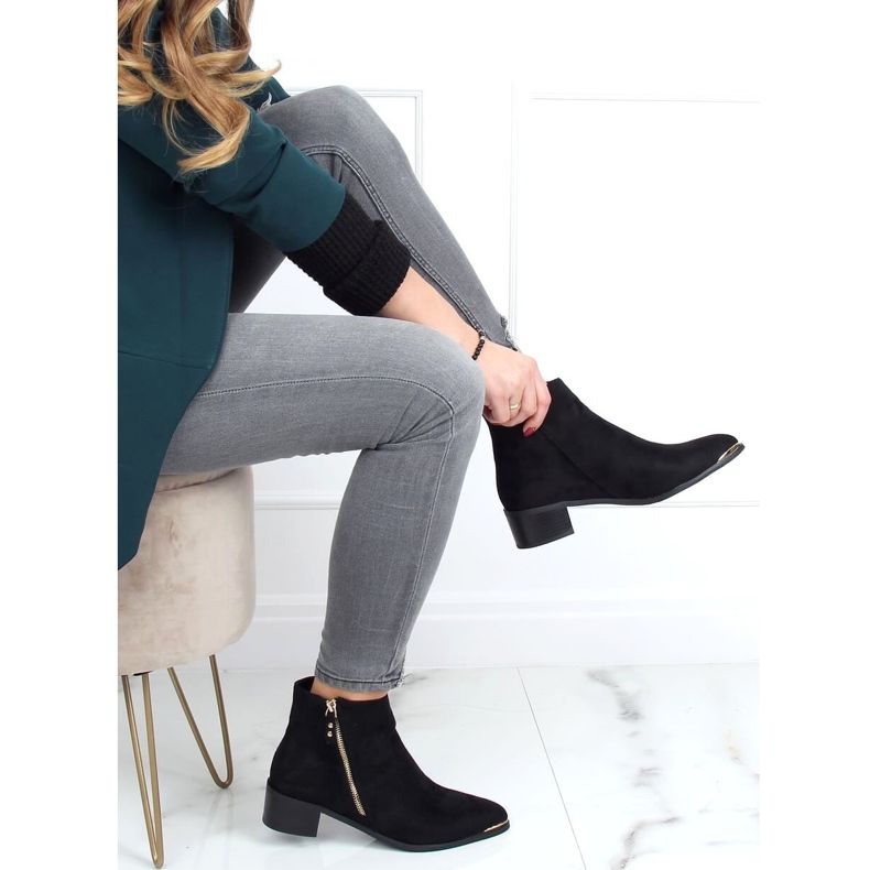 Saappaat mantelimusta mokkanahka varvassuoja 88168-1 Musta 1