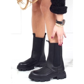 Mustat moottoripyörä saappaat D-5 Musta 2