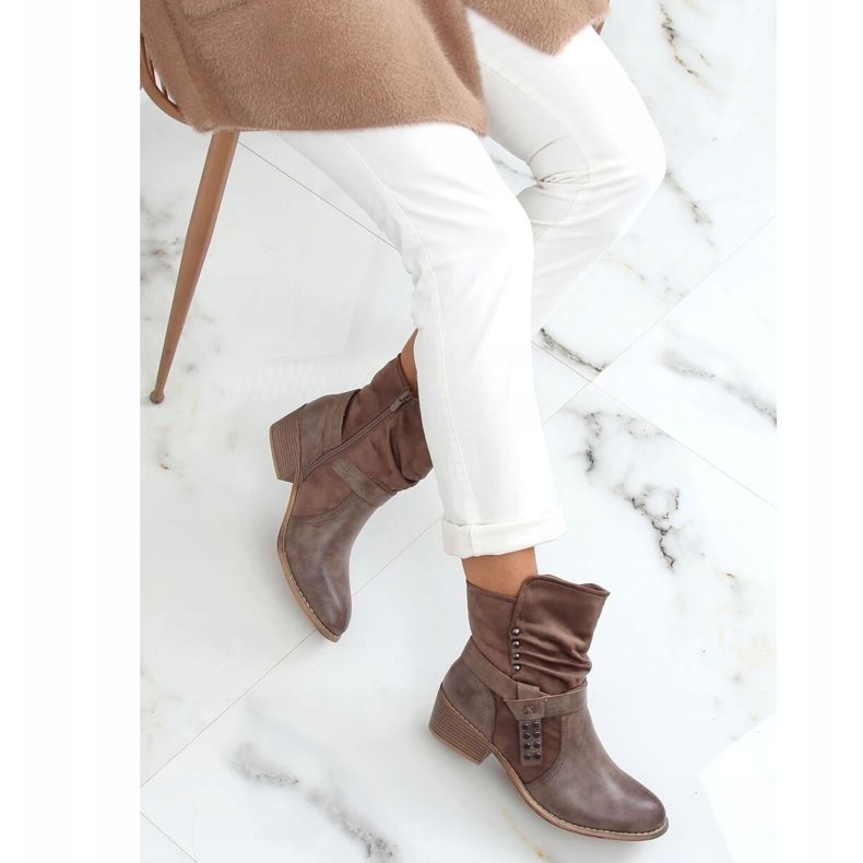 Naisten beige saappaat Z1122 Khaki 2