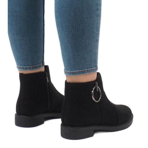 Mustat X-36-mokkanahkaiset saappaat 1