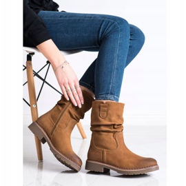 Super Mode Saappaat, joissa röyhelöiset päälliset ruskea 1