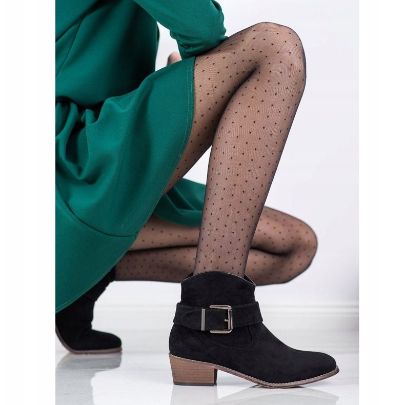 SHELOVET Tyylikkäät saappaat soljella musta 1