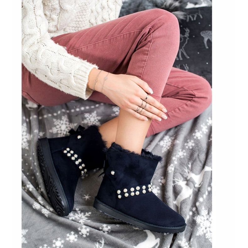 Queentina Laivasto sininen Mukluki helmillä laivastonsininen 1