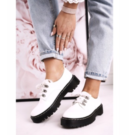 Naisten Brogues Oxfords Platformilla S.Barski HX15 lakattu valkoinen 1