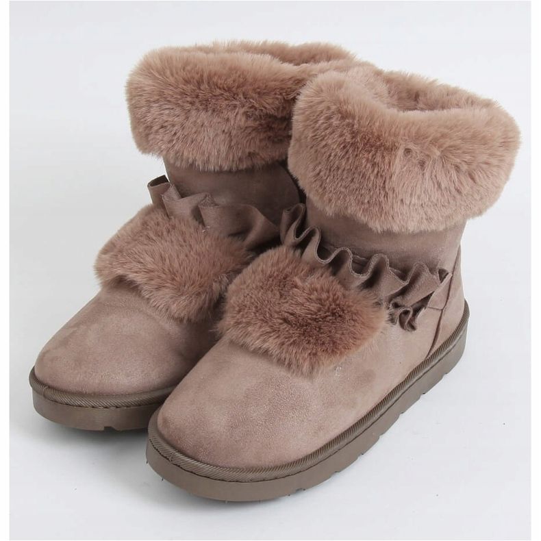 Naisten beige lumi saappaat A976 Khaki 1