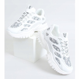 Valkoiset naisten urheilukengät VL123 Valkoinen harmaa 1