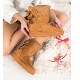 Small Swan Mukluki kristallien kanssa ruskea 1