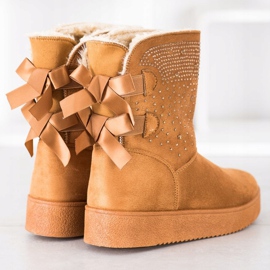 Small Swan Mukluki kristallien kanssa ruskea 2