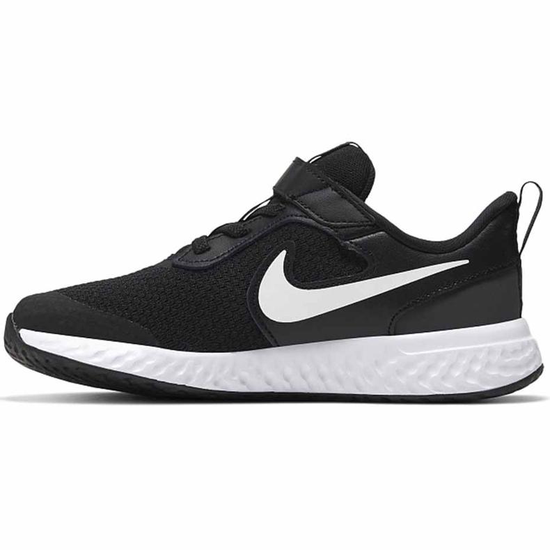 Nike Revolution 5 mustavalkoiset lasten kengät BQ5672 003 valkoinen 1