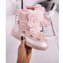 FRROCK Lasten lumisaappaat turkispunaisella Minnie -hiirellä vaaleanpunainen hopea 2