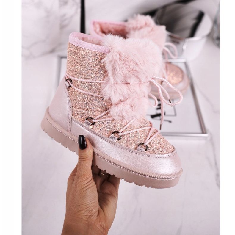 FRROCK Lasten lumisaappaat turkispunaisella Minnie -hiirellä vaaleanpunainen hopea 2