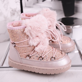 FRROCK Lasten lumisaappaat turkispunaisella Minnie -hiirellä vaaleanpunainen hopea 1