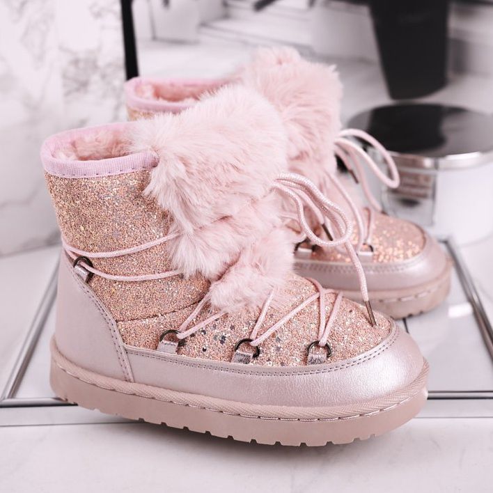 FRROCK Lasten lumisaappaat turkispunaisella Minnie -hiirellä vaaleanpunainen hopea 1