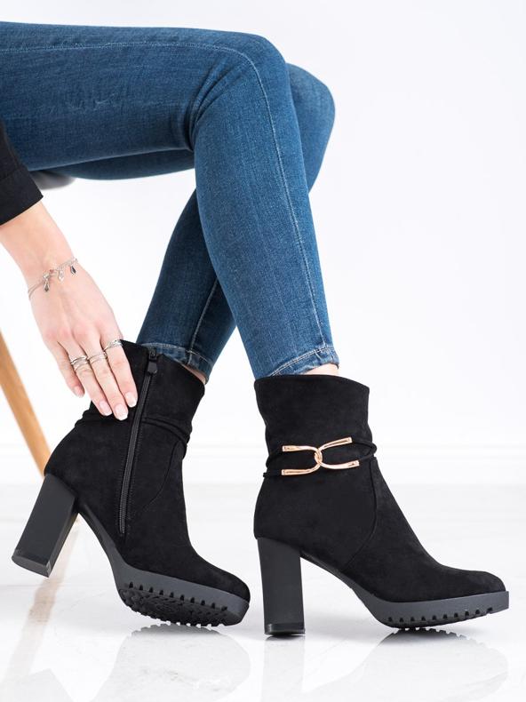 SHELOVET Saappaat, joissa on kultainen koristelu musta 2