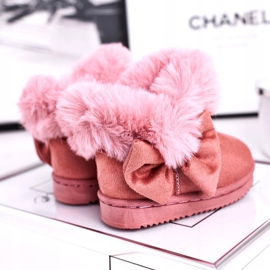 FRROCK Lasten lumisaappaat, joissa turkis rusetti, vaaleanpunainen Vella 4