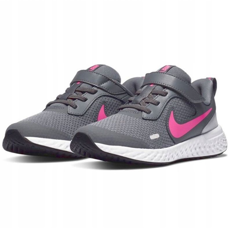 Nike Revolution 5 lasten kengät harmaa-vaaleanpunainen BQ5672 015 1