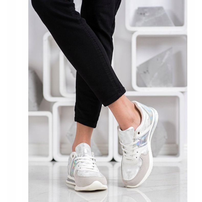 Goodin Tyylikkäät urheilukengät valkoinen hopea harmaa 2