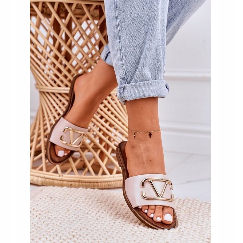 Nicole Naisten klassiset nahkatossut Beige Evie vaaleanpunainen 1