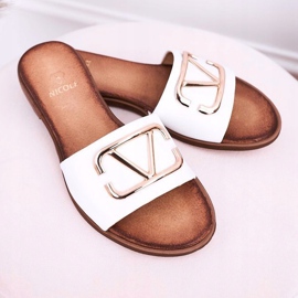 Nicole Naisten klassiset nahkatossut Valkoinen Evie 2