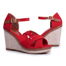 SEA Naisten sandaalit Wedge Red LaMane beige punainen 2