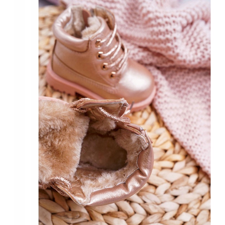 Lasten Trappers Lämmin saappaat Champagne Dexter vaaleanpunainen 4