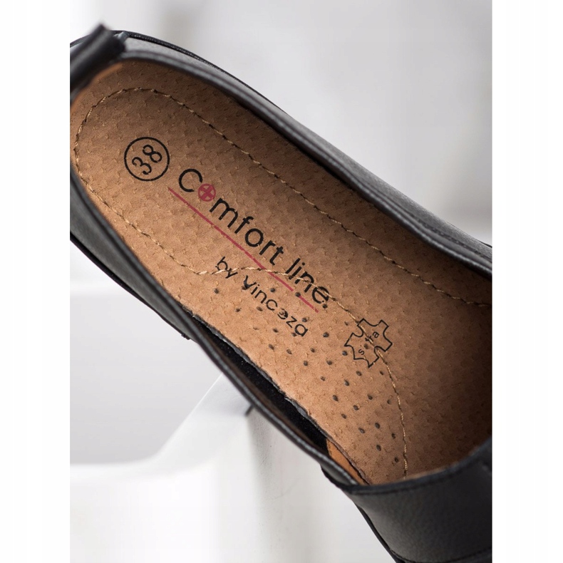 VINCEZA -nahkatossut musta 1