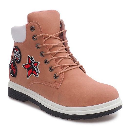 Eristetyt puukengät SJ1679-6 Vaaleanpunainen valkoinen 2