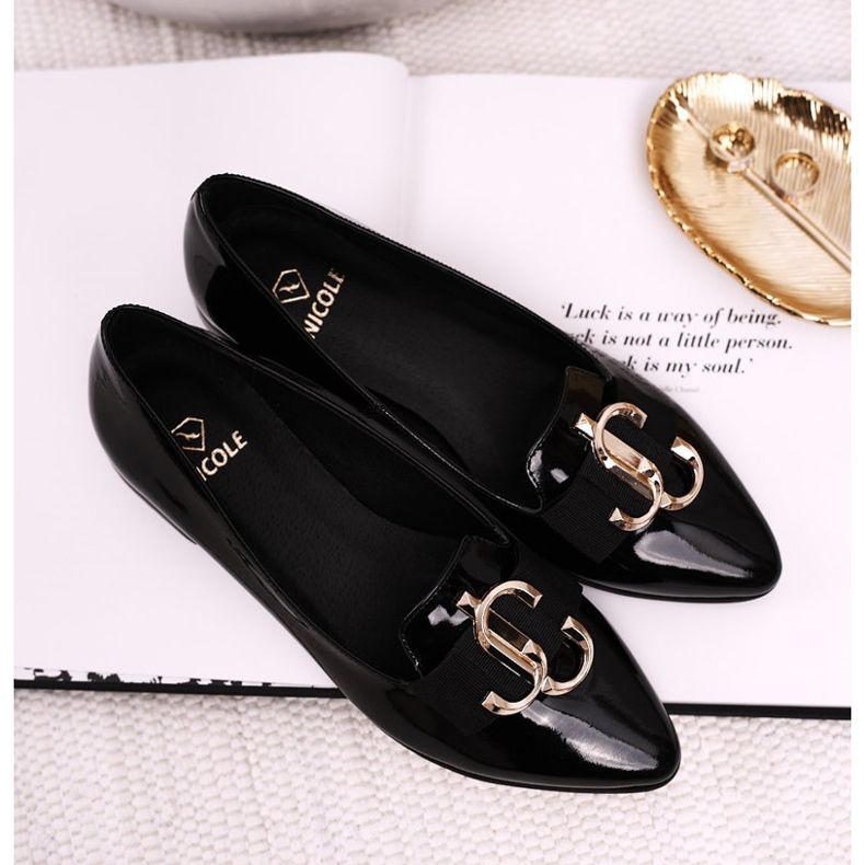 Naisten Loaferit Lordsy Kiiltonahka Musta Nicole 2588 2