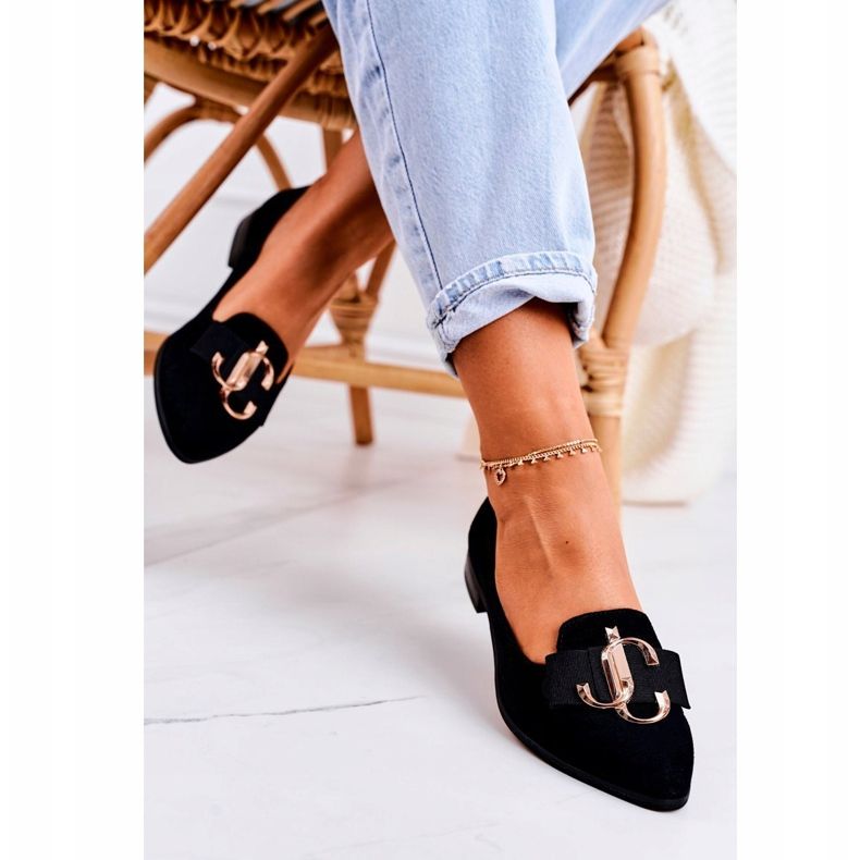 Nicole Naisten mokkanahkaiset mustat Mary-Jane-ballerinat 1