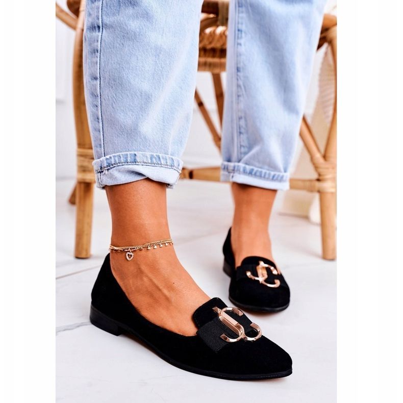 Nicole Naisten mokkanahkaiset mustat Mary-Jane-ballerinat 2