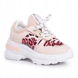 FRROCK Lasten urheilukengät leopardikuvioina Pink Penny beige vaaleanpunainen 5