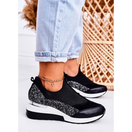 Nicole Naisten nahkaiset kiilakengät musta hopea Frances 1