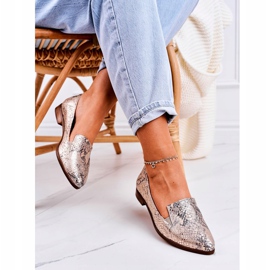 Nicole Naisten Nahkaiset Loaferit Eläinkuvio Golden Scarlett monivärinen kultainen 2