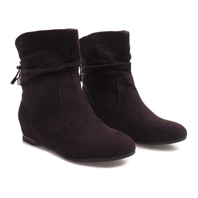 Suede Wedge Boots 030-PA Ruskea 1