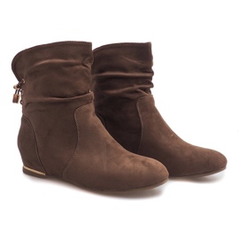 Suede Wedge Boots 030-PA Khaki vihreä 2