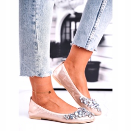 SEA Naisten ballerinat kultaisilla kristallikivillä kultainen 4