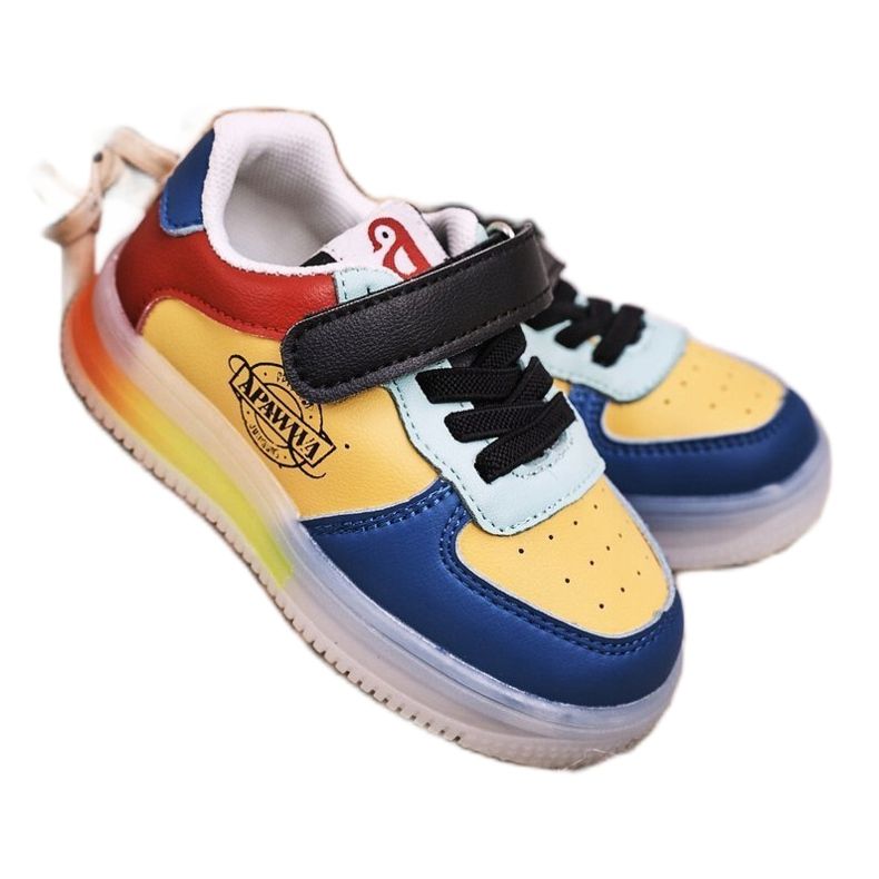 Apawwa Lasten urheilukengät LED -valopohjaisella monivärisellä skootterilla sininen keltainen 1