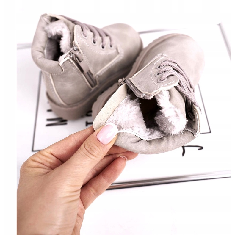 FRROCK Lasten lämpimät trapper -saappaat, harmaa Dexter 2