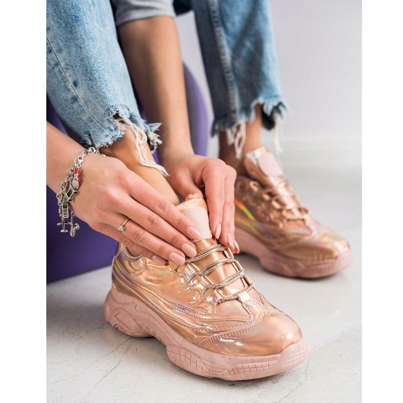 Ideal Shoes Tennarit holoefektillä vaaleanpunainen 2