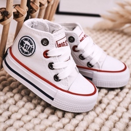 Lasten korkeat lenkkarit vetoketjulla Big Star HH374083 Valkoinen 1