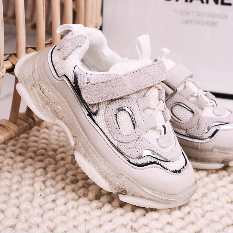 Apawwa Lasten urheilujalkineet Lenkkarit, joissa läpinäkyvä valkoinen Bailey 1